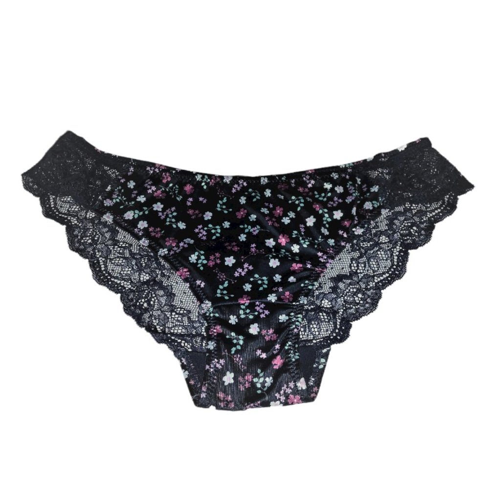 MADENFORM Navy blue thong bikini with flowers, Size S